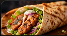 Chicken kebab wrap